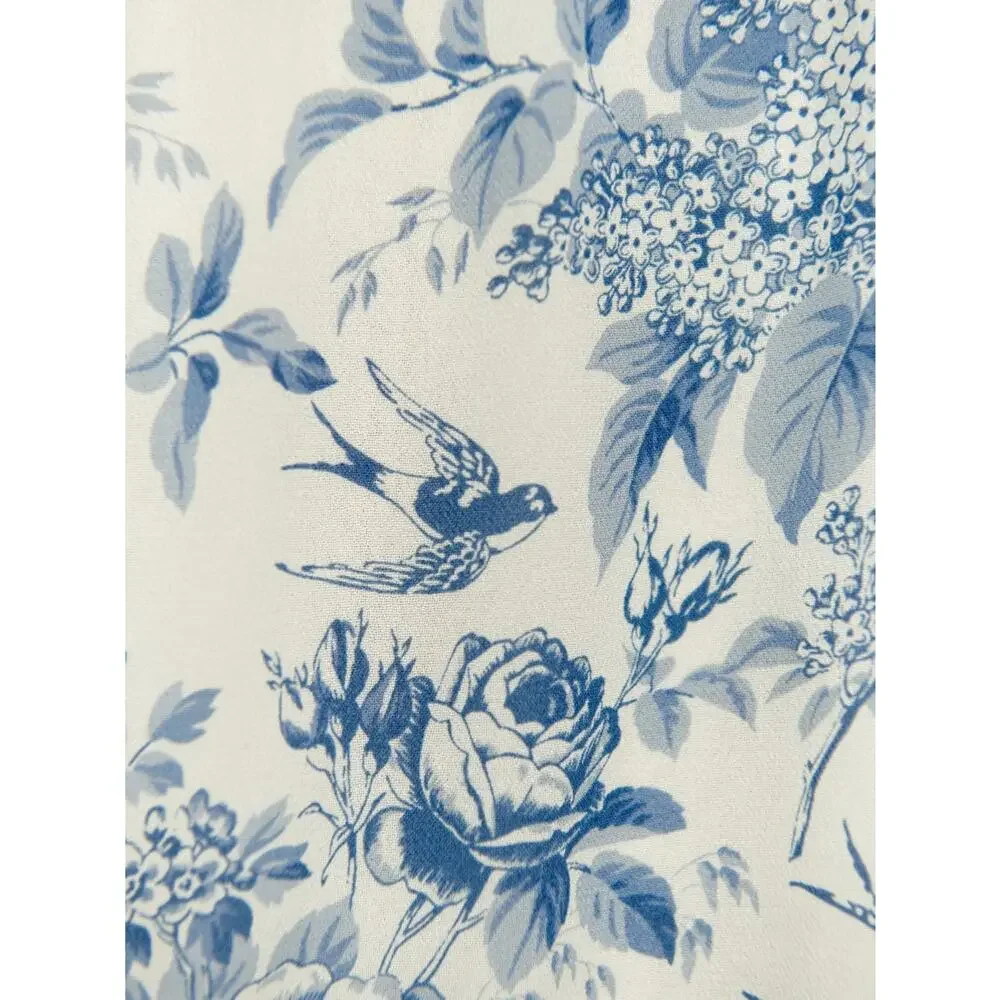 NWT Reformation Kourtney Midi Dress Pompadour Blue White Floral 4P Petite - Picture 9 of 9